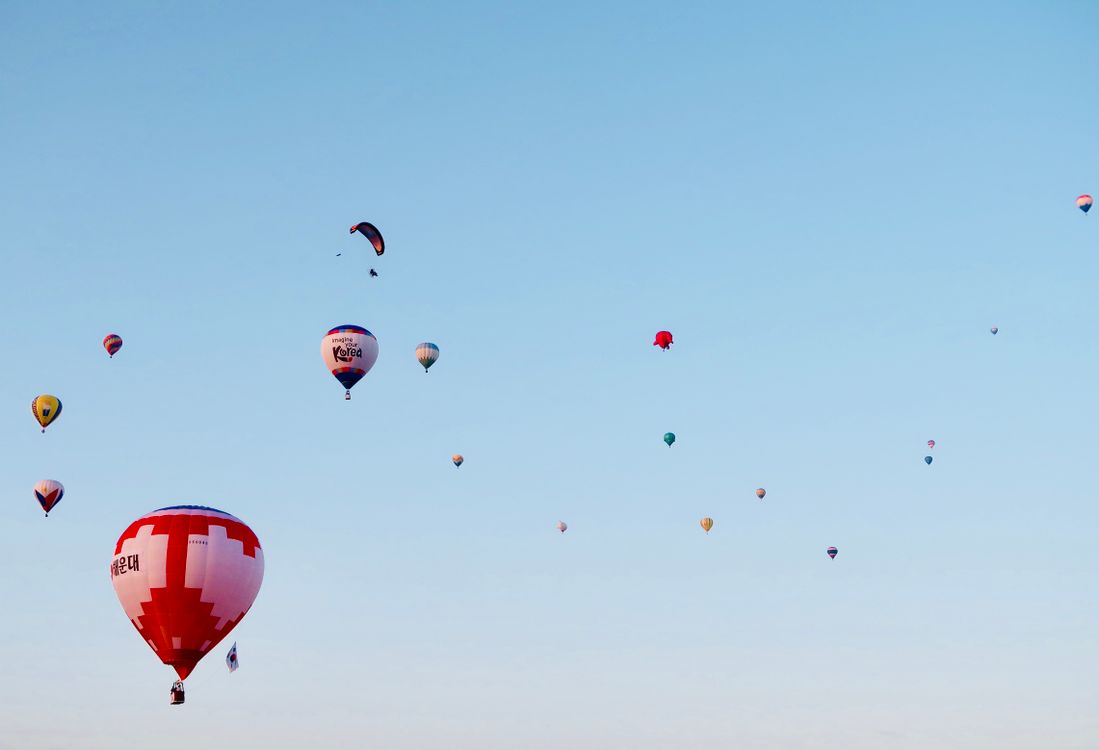 Colourful hot air balloons over Cappadocia, Turkey