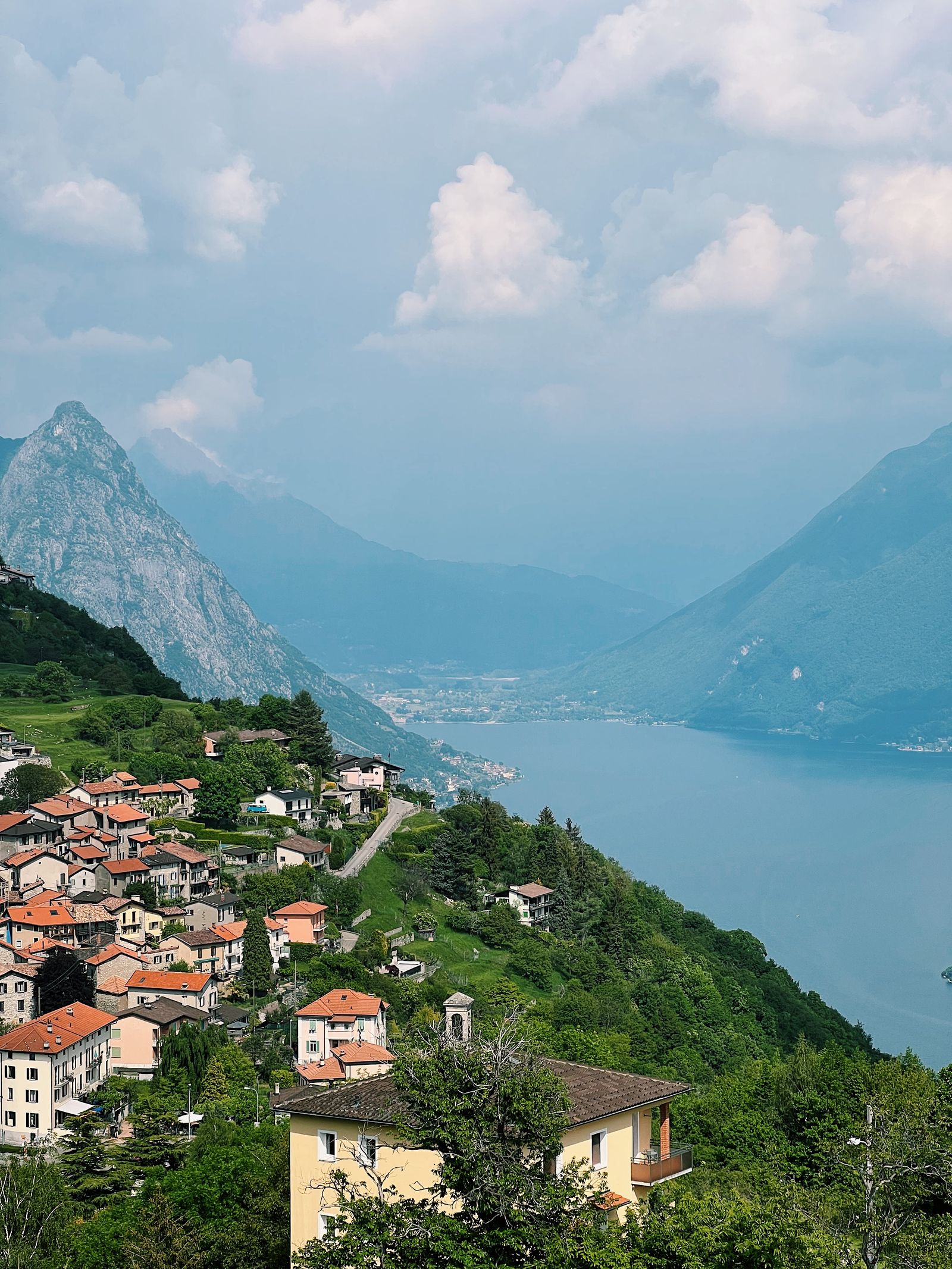 Lugano, Switzerland, with mountains and Lake Lugano in the background