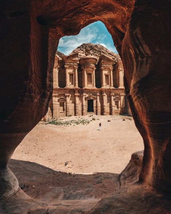 The rock-cut Treasury at Petra, Jordan